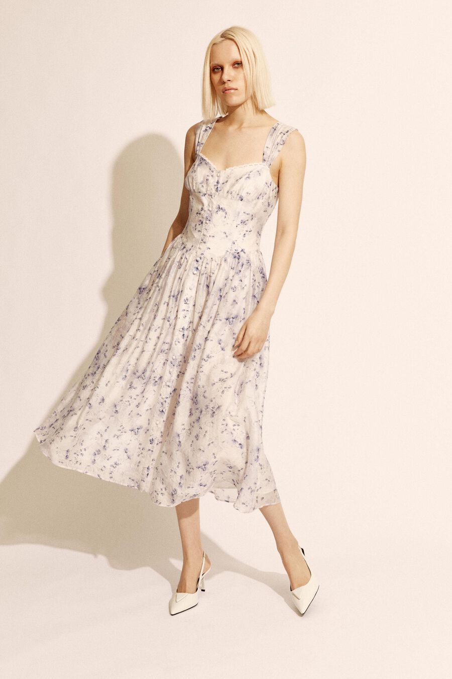 MALEA MIDI DRESS in colour Blue Garden Floral