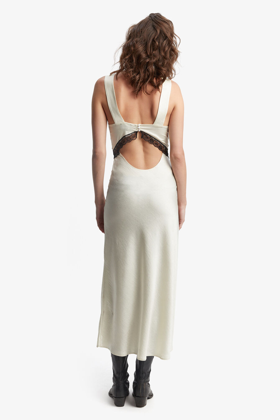 EMORY LACE SLIP DRESS in colour BLACK/WHITE