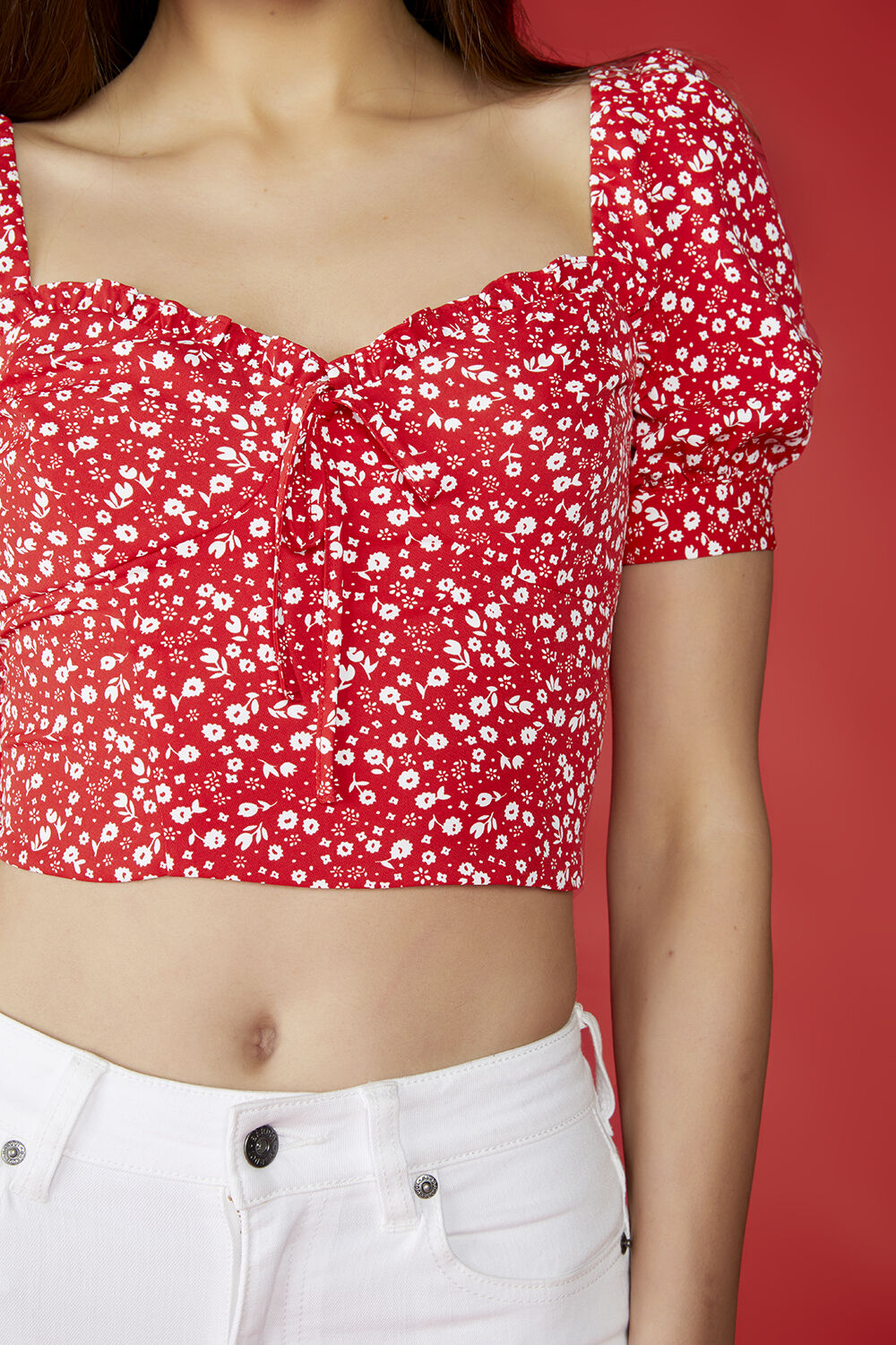 Ditsy Floral Top in Dits Rd Fl | Bardot