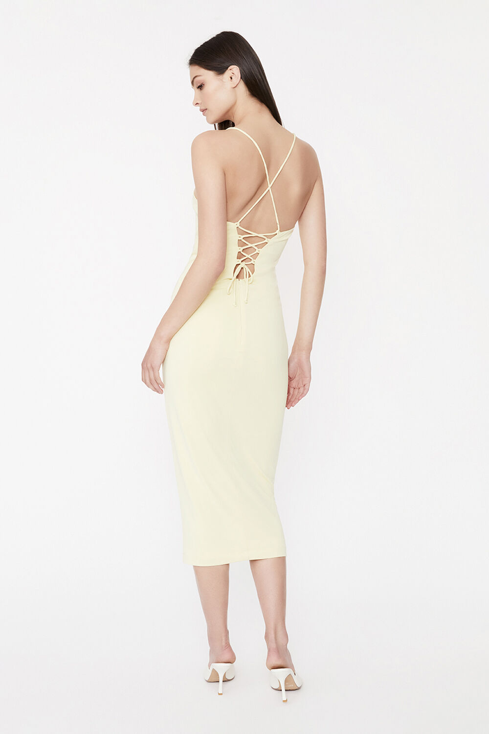 MADISON MIDI DRESS in colour TENDER YELLOW