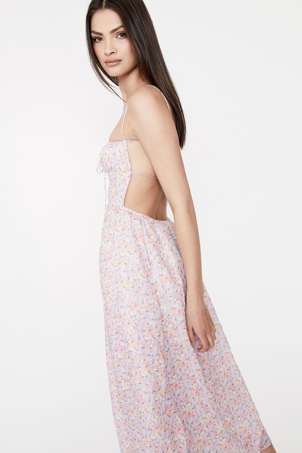 Spring floral midi dresses on sale