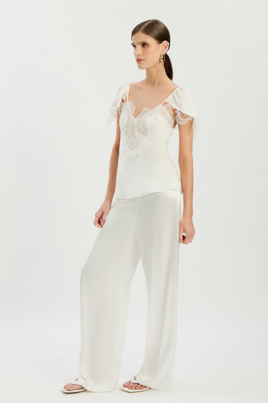 IVY LACE DETAIL CAMISOLE in colour Orchid White