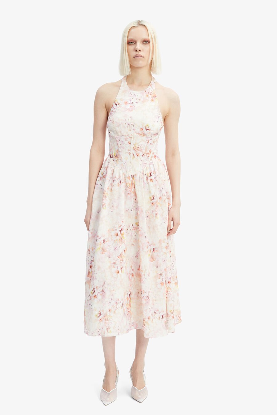KYLEN PRINTED MIDI DRESS in colour PINK FLORA