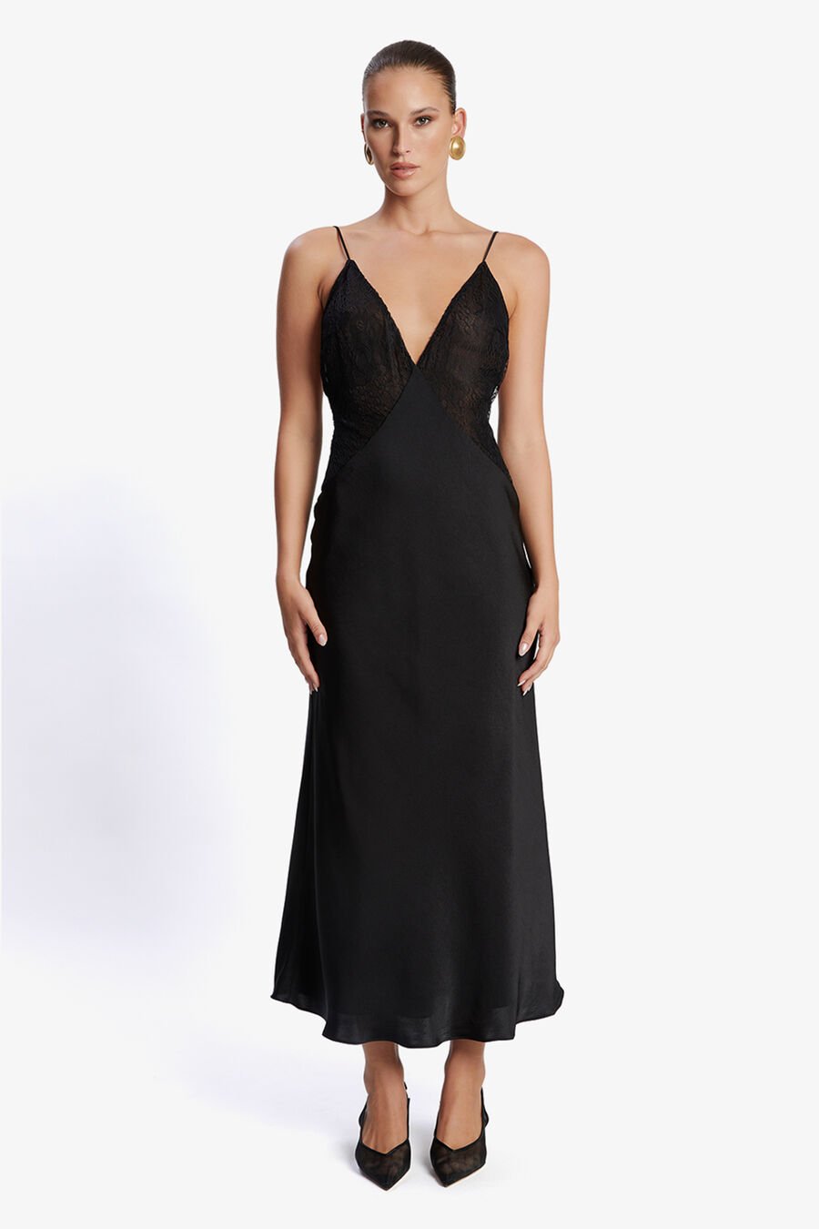 VIVIANNA MAXI DRESS in colour BLACK