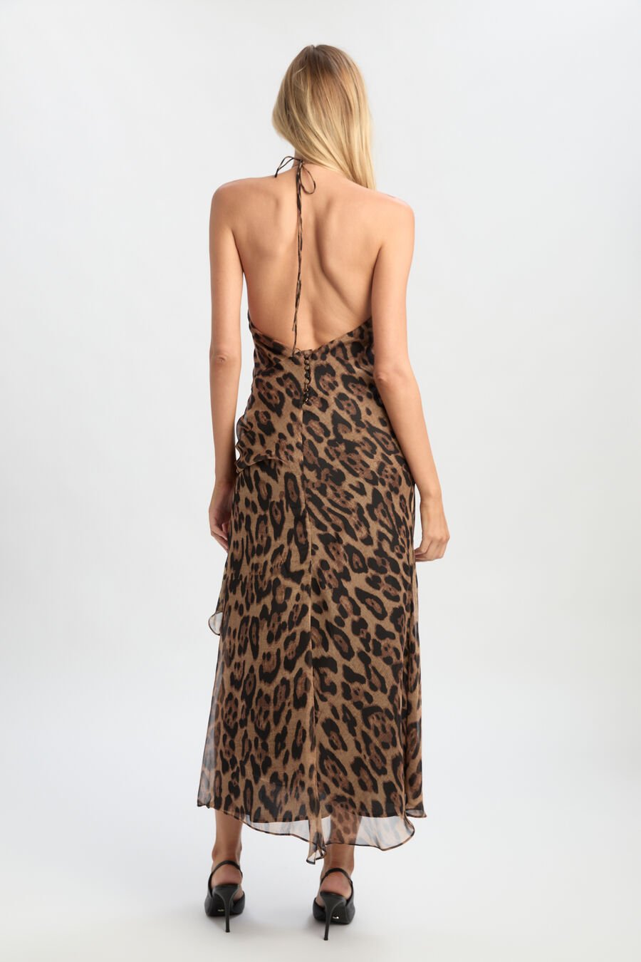 CYREL PRINTED MAXI DRESS in colour Brown Leopard