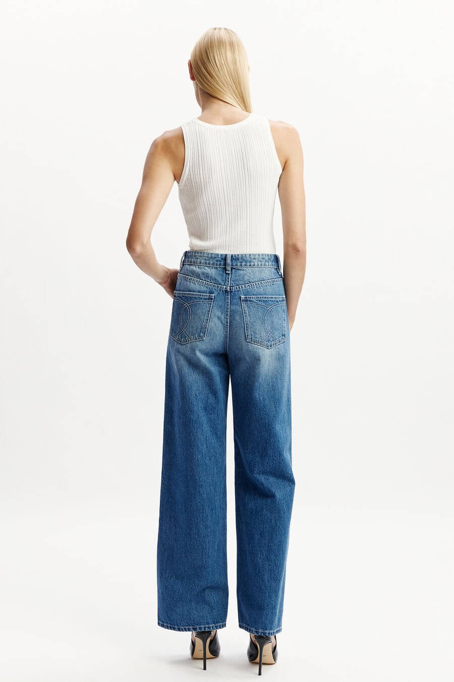 CLAUDINA WIDE LEG JEAN in colour DARKDENIM