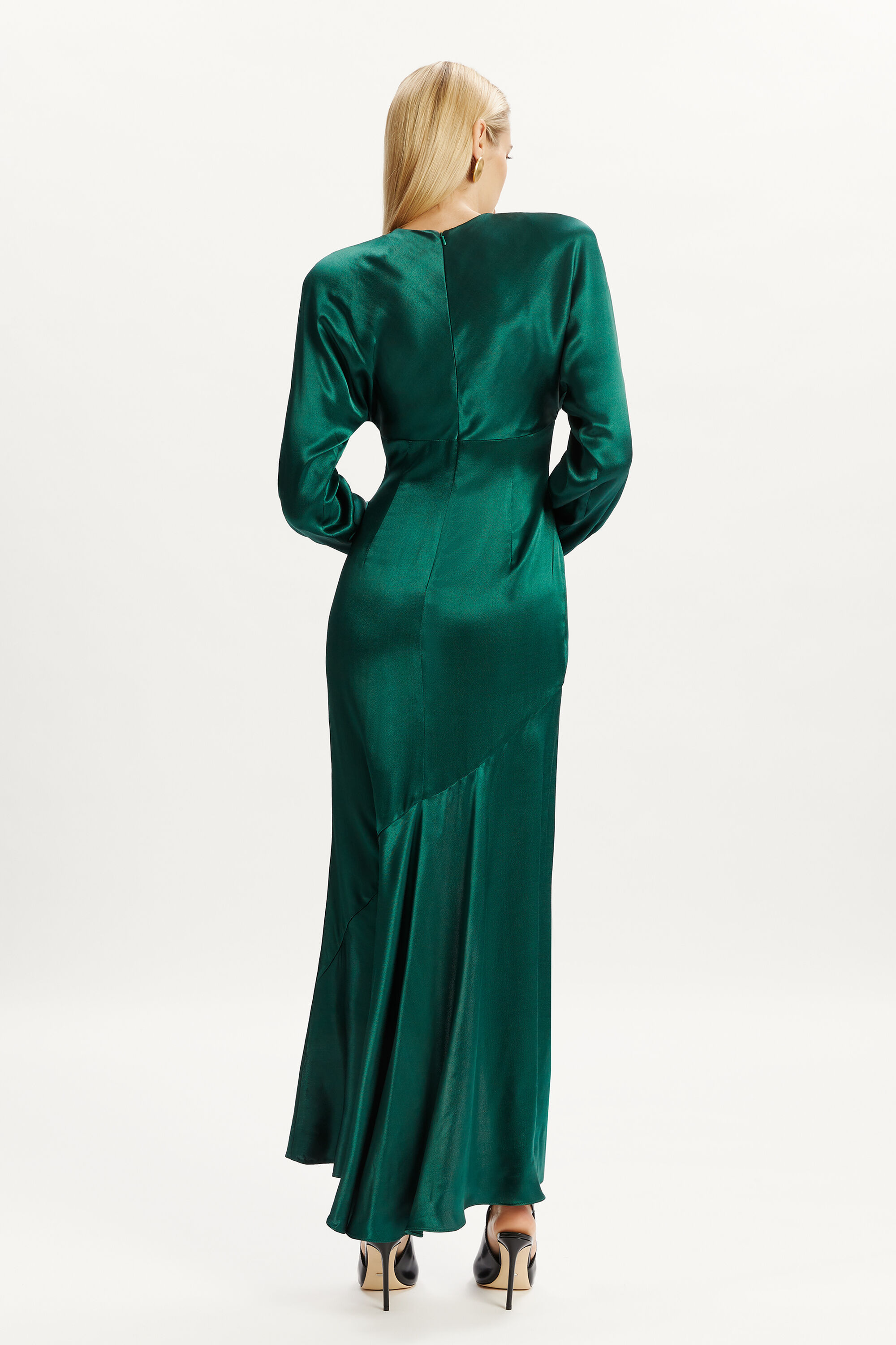 Kartia Long Sleeve Maxi Dress In Emerald Green | Bardot