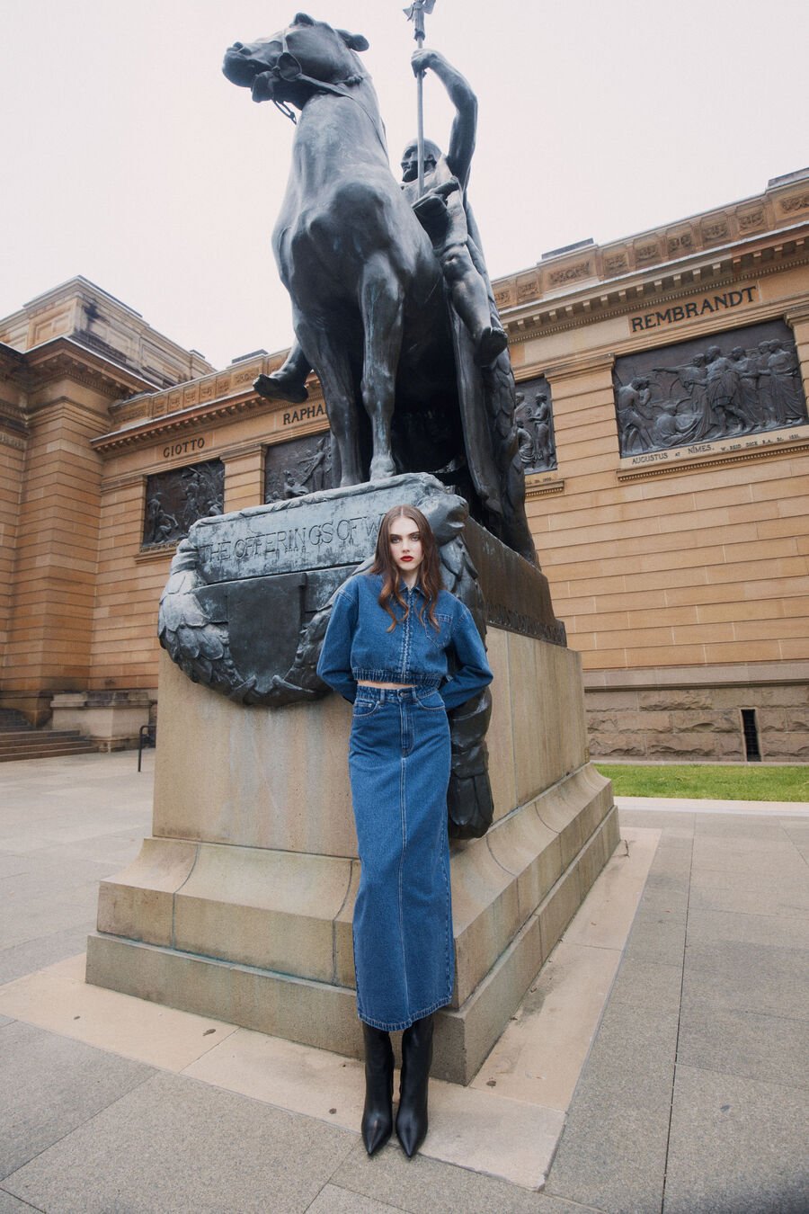 EVIANNA DENIM MAXI SKIRT in colour WASHED INDIGO