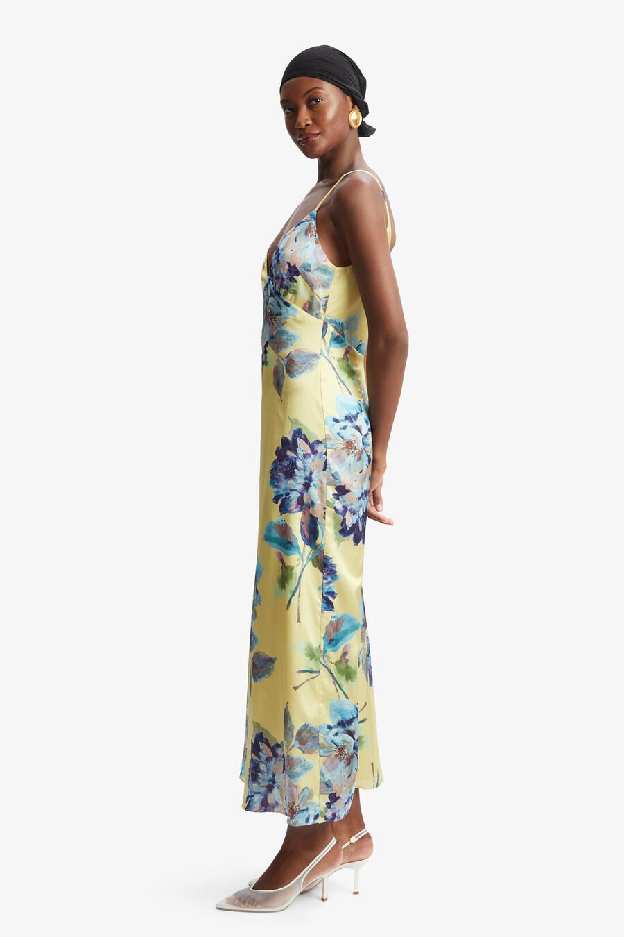 WINTOUR MIDI SLIP DRESS in colour Bold Blue Floral