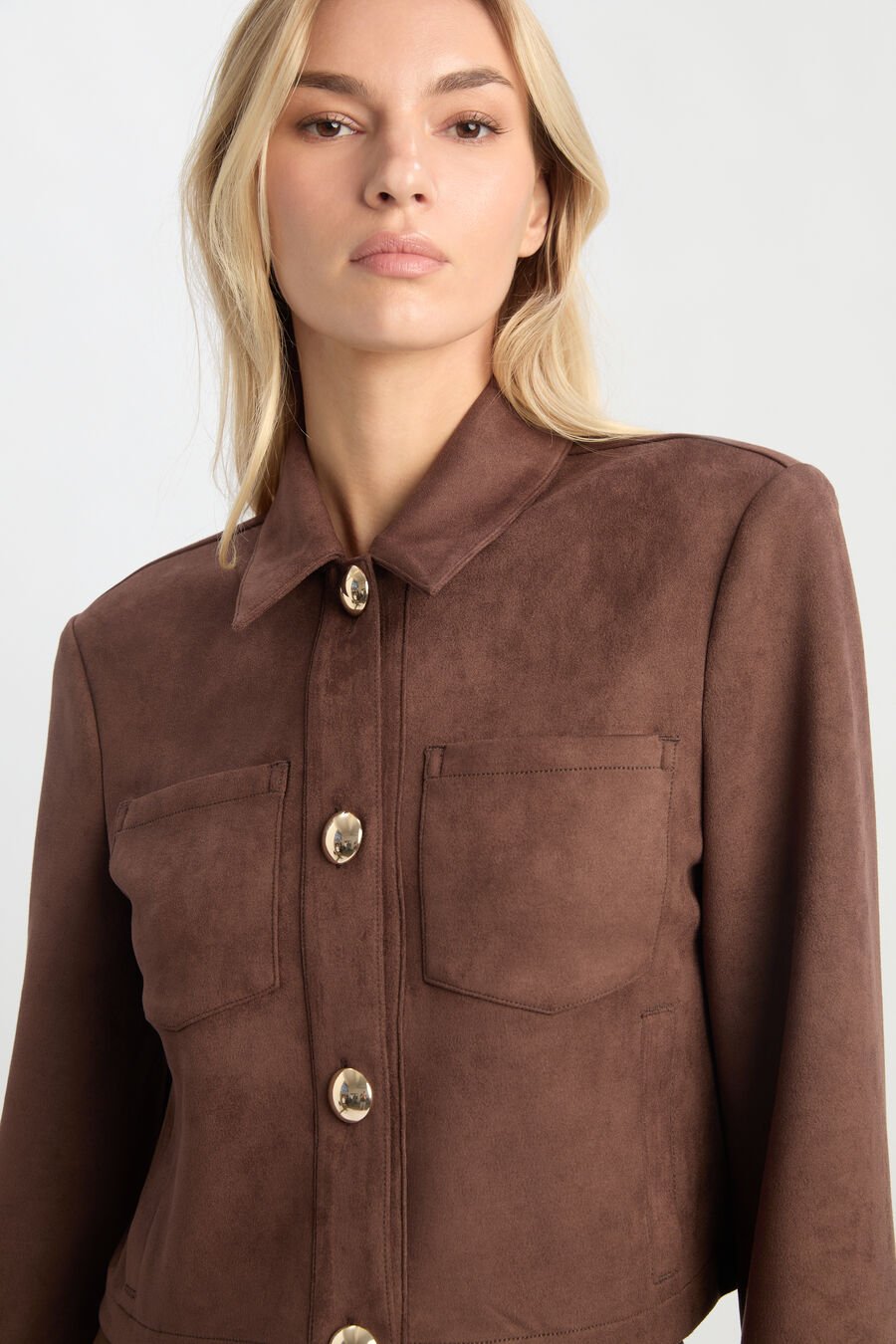 LORENZO VEGAN SUEDE SHIRT in colour Chocolate