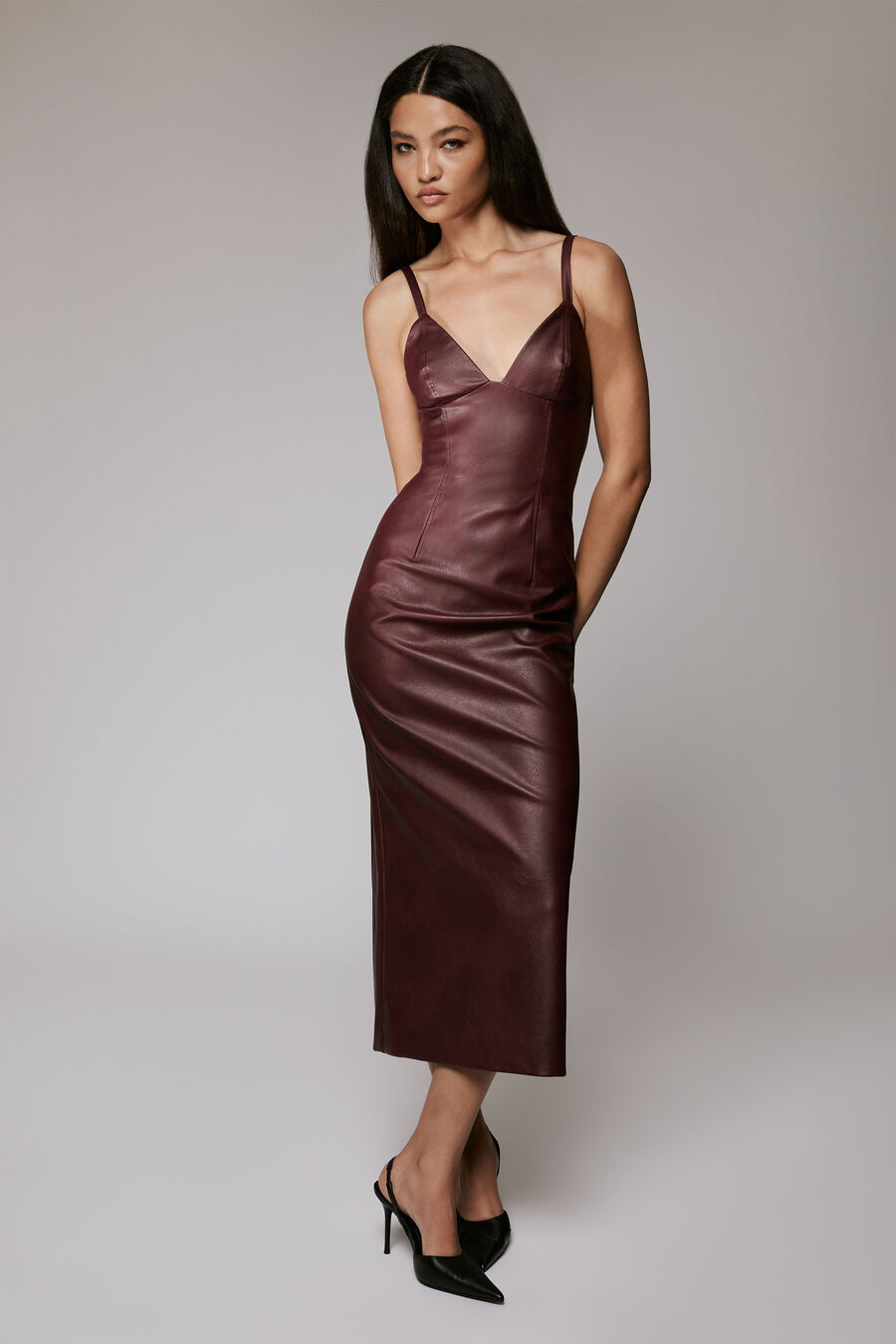 Bardot Estine Vegan Leather Dress Burgundy Bardot Estine Vegan Leather Dress Burgundy