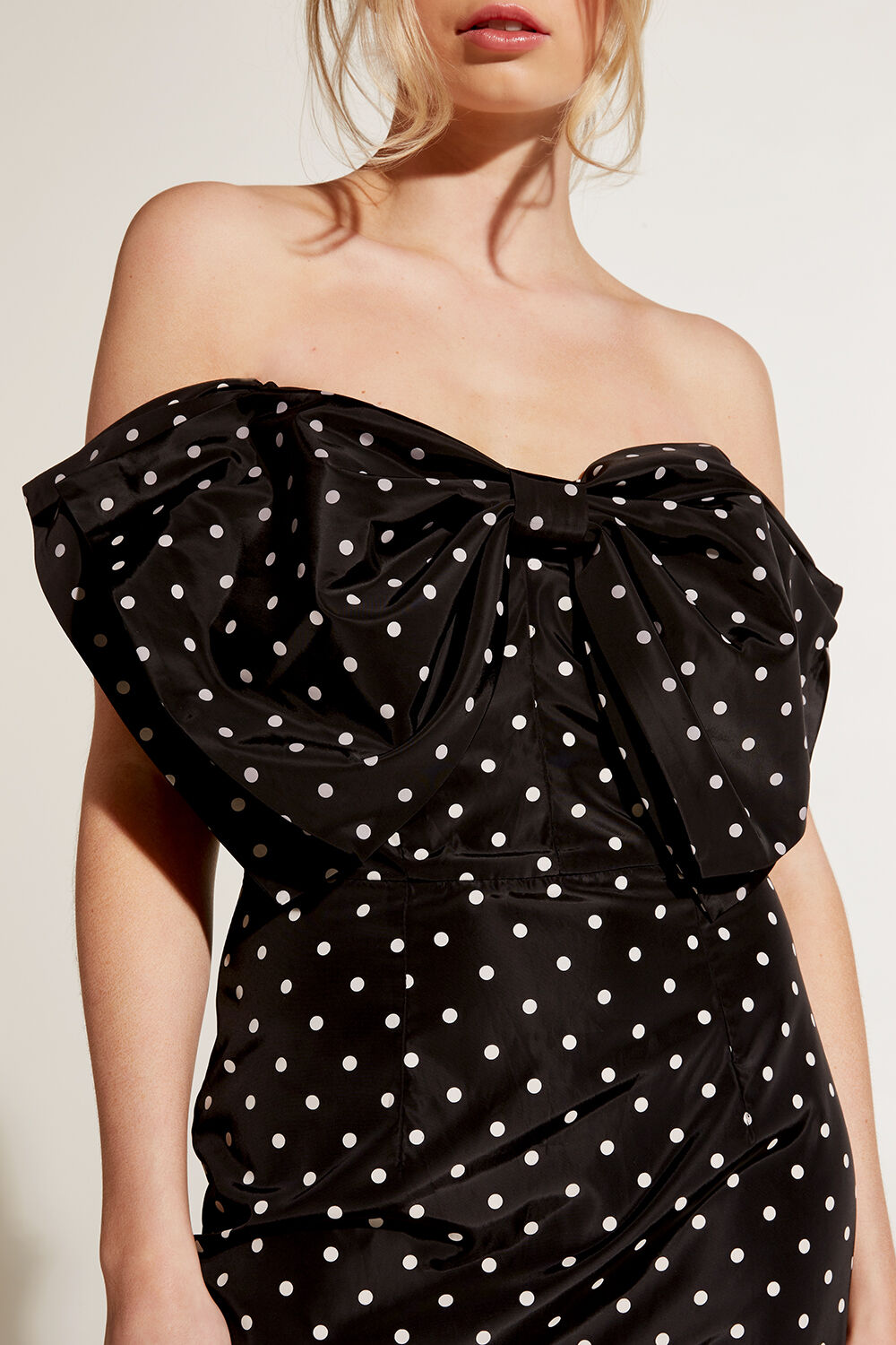 spot bow dress in polka