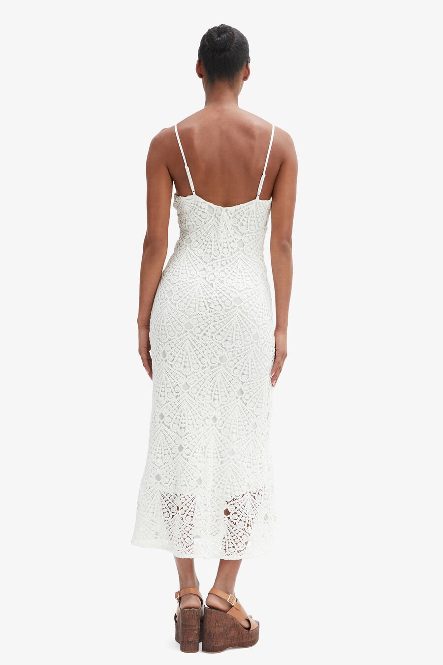ADONI CROCHET MIDI DRESS in colour ORCHIDWHT