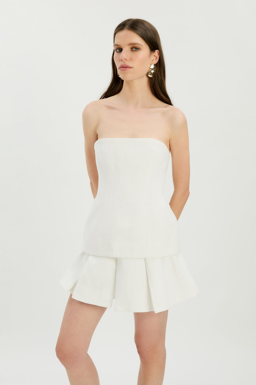 Helenia Pleated Linen Skort