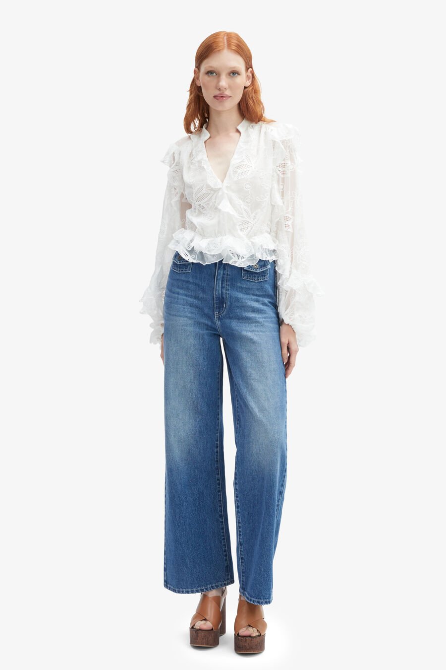 Frill Embroidered Blouse