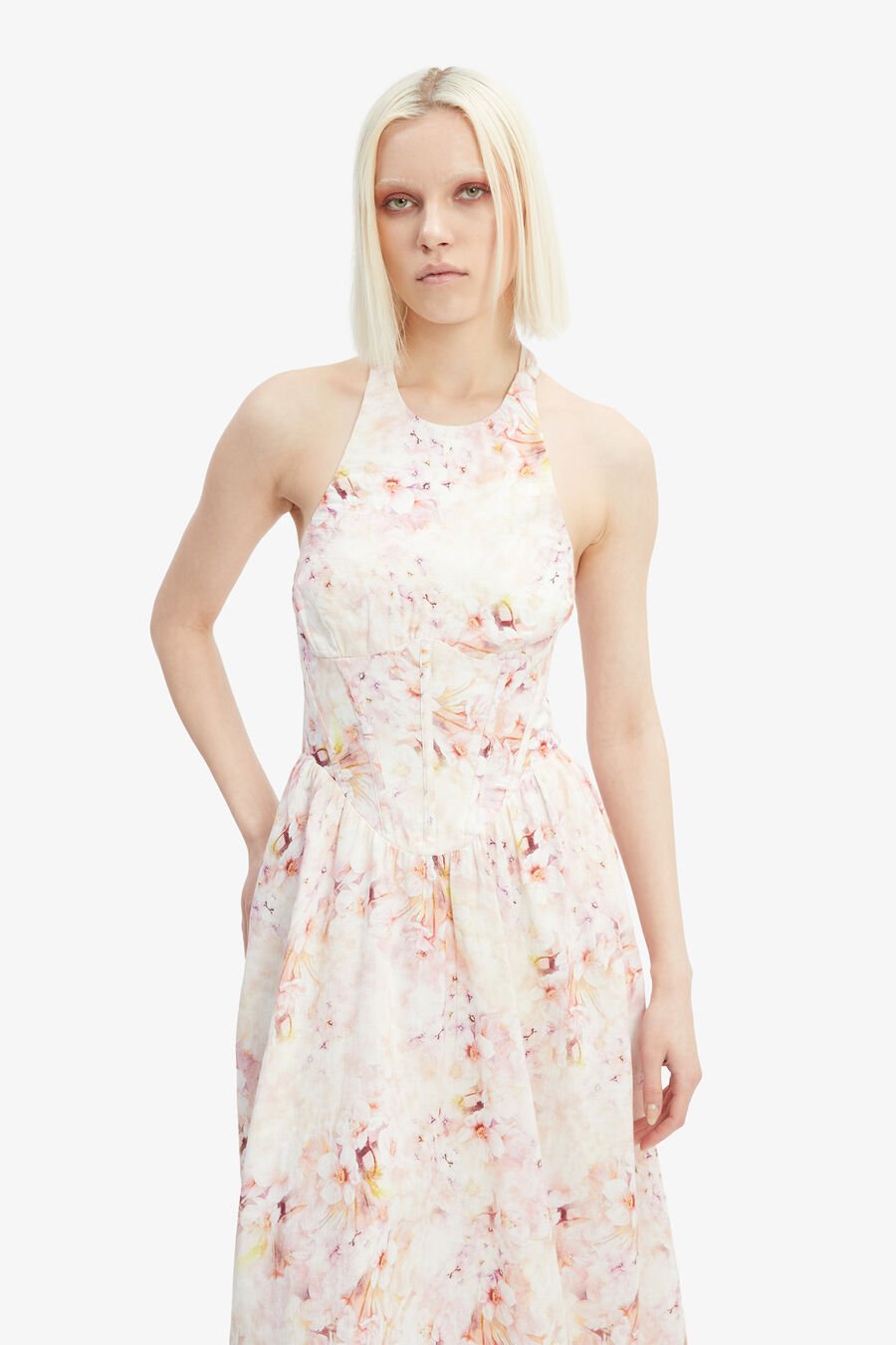 KYLEN PRINTED MIDI DRESS in colour PINK FLORA