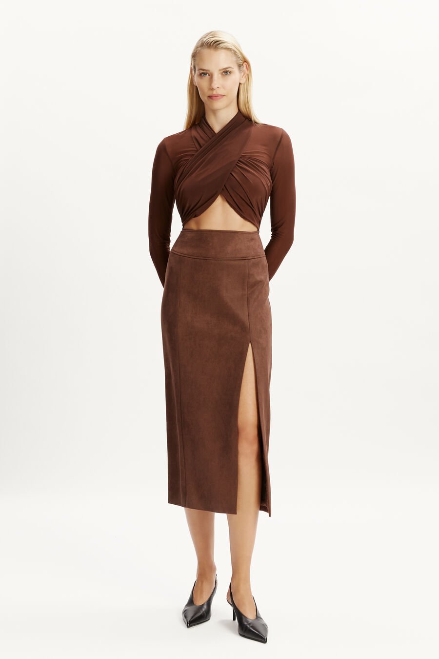 Dante Vegan Suede Midi Skirt