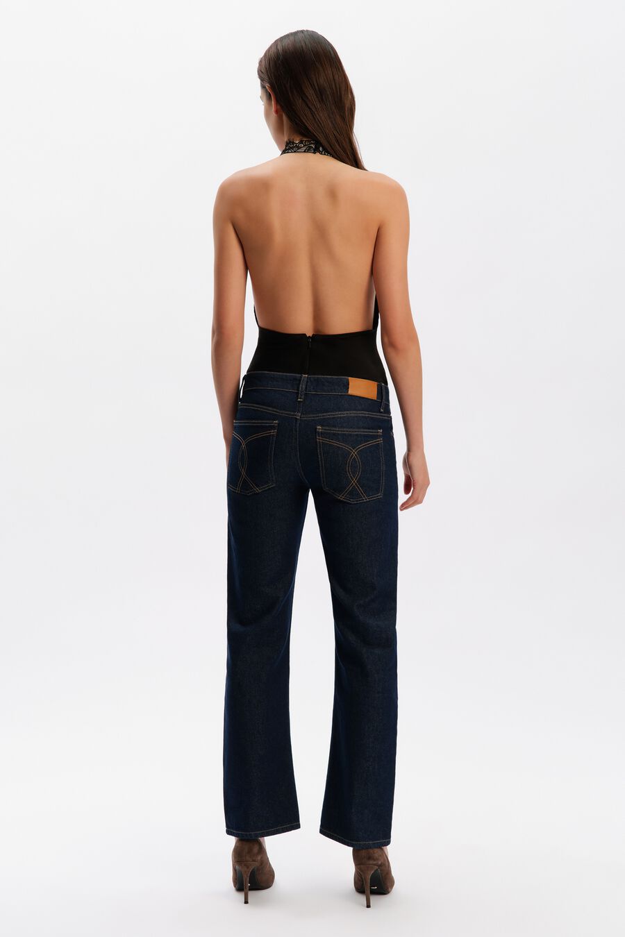 Elviria Halter Satin Bodysuit