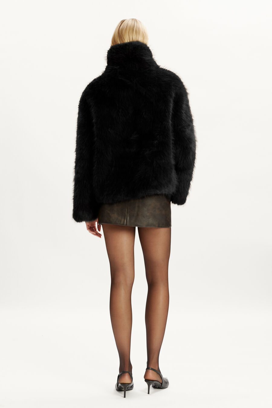 RENATA FAUX FUR JUMPER in colour BLACK