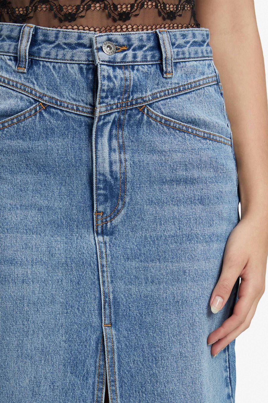 JONAH MIDI DENIM SKIRT in colour VINTAGE