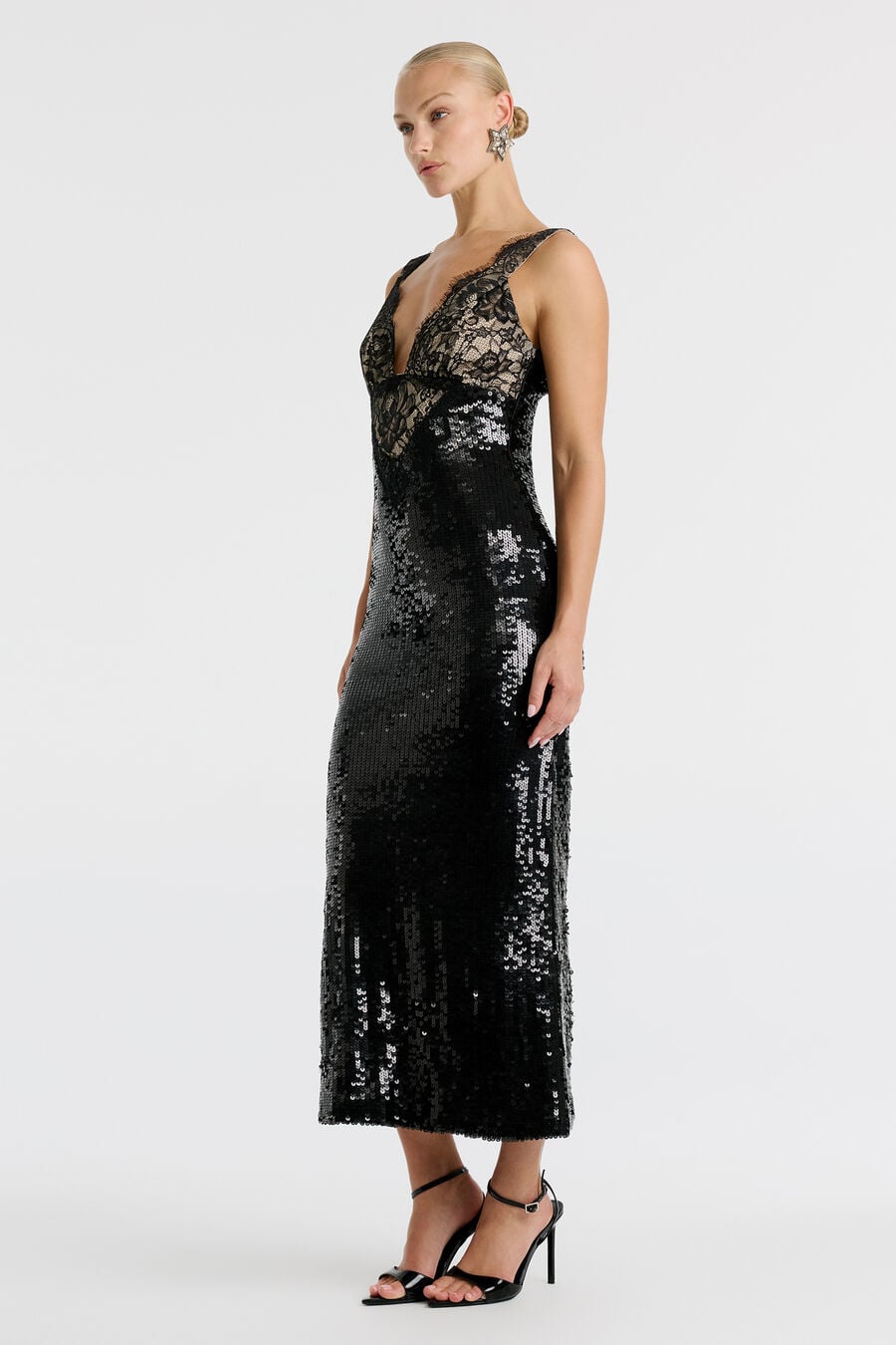 Torie Lace Sequin Maxi Dress