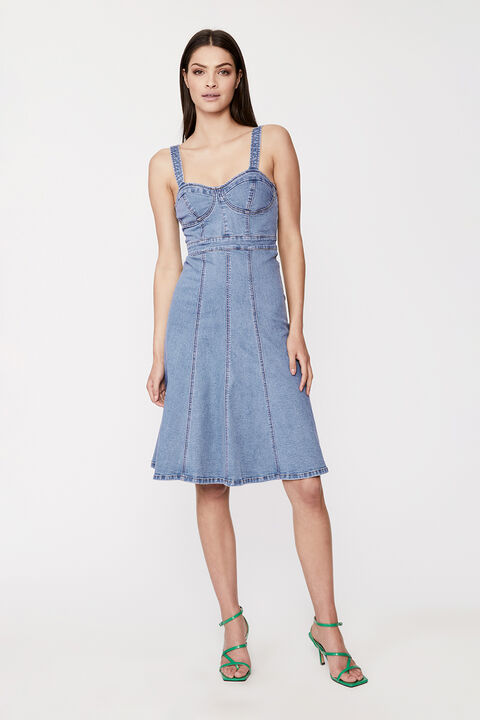 VIVA BUSTIER DRESS in colour MIDNIGHT NAVY