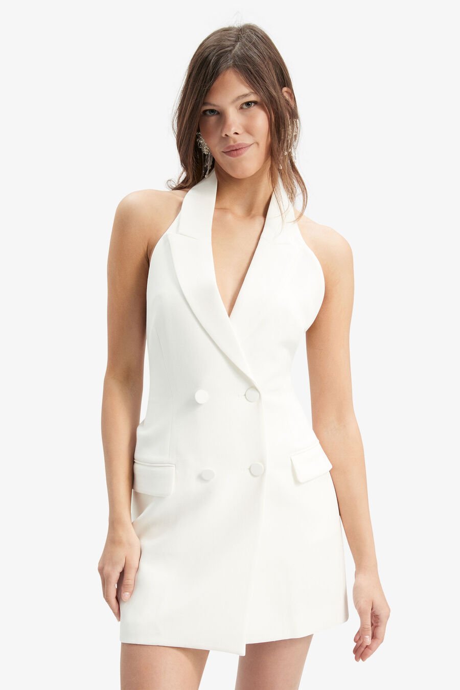 FREYA VEST MINI DRESS in colour Orchid White