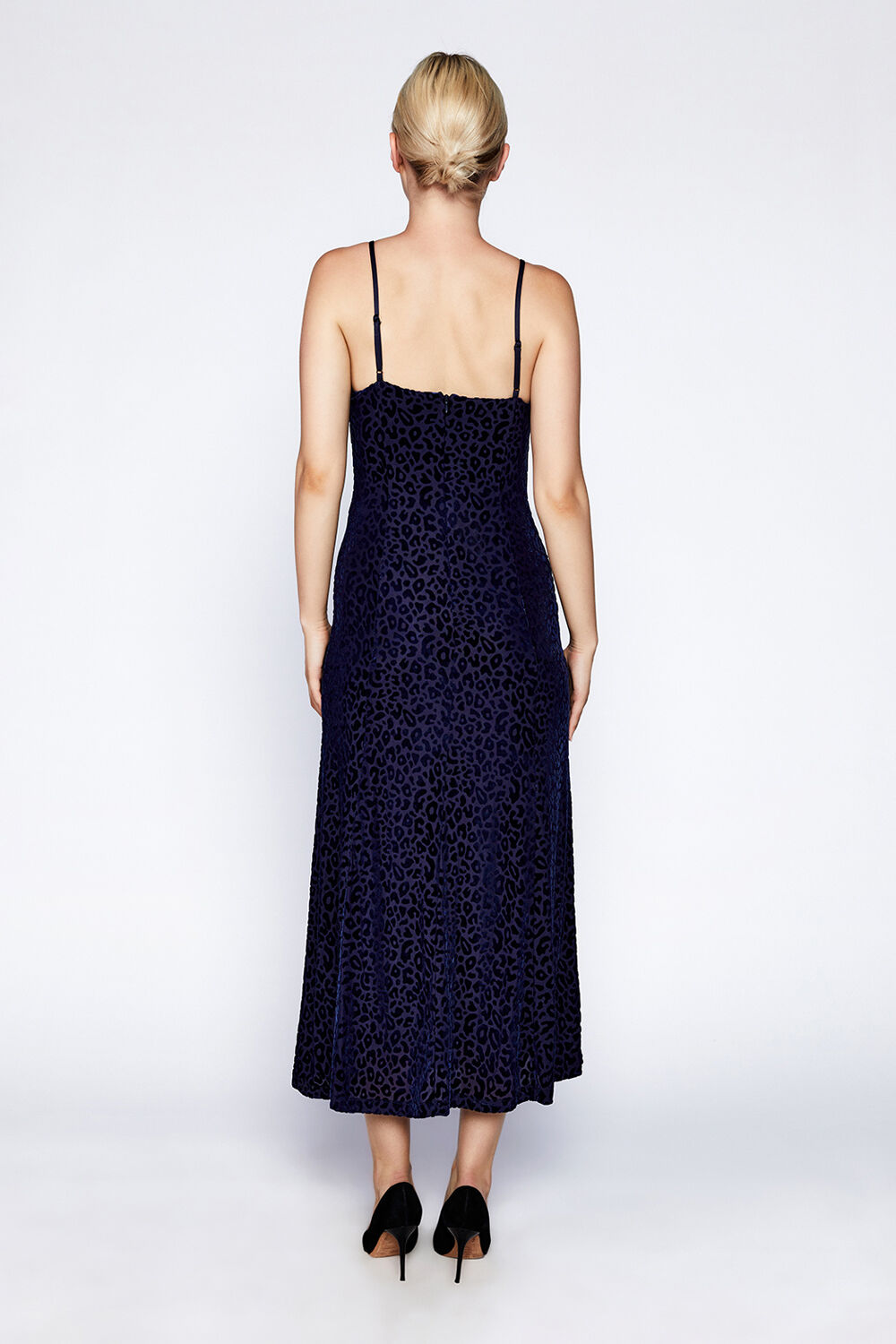 ADONI LEOPARD MIDI DRESS in colour ASHLEY BLUE