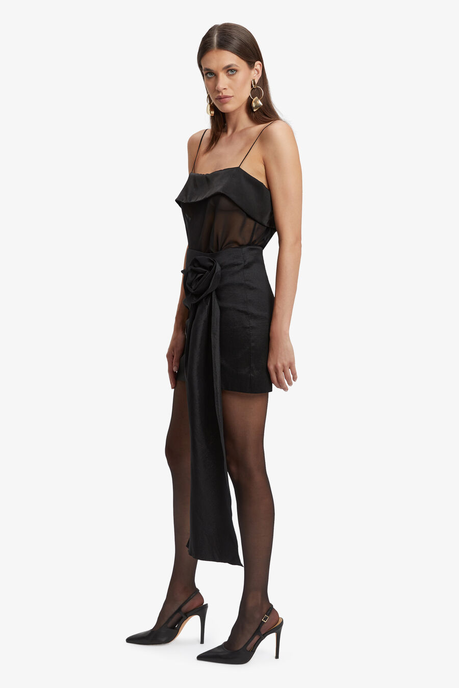 CARSEN FLOWER SKIRT in colour BLACK