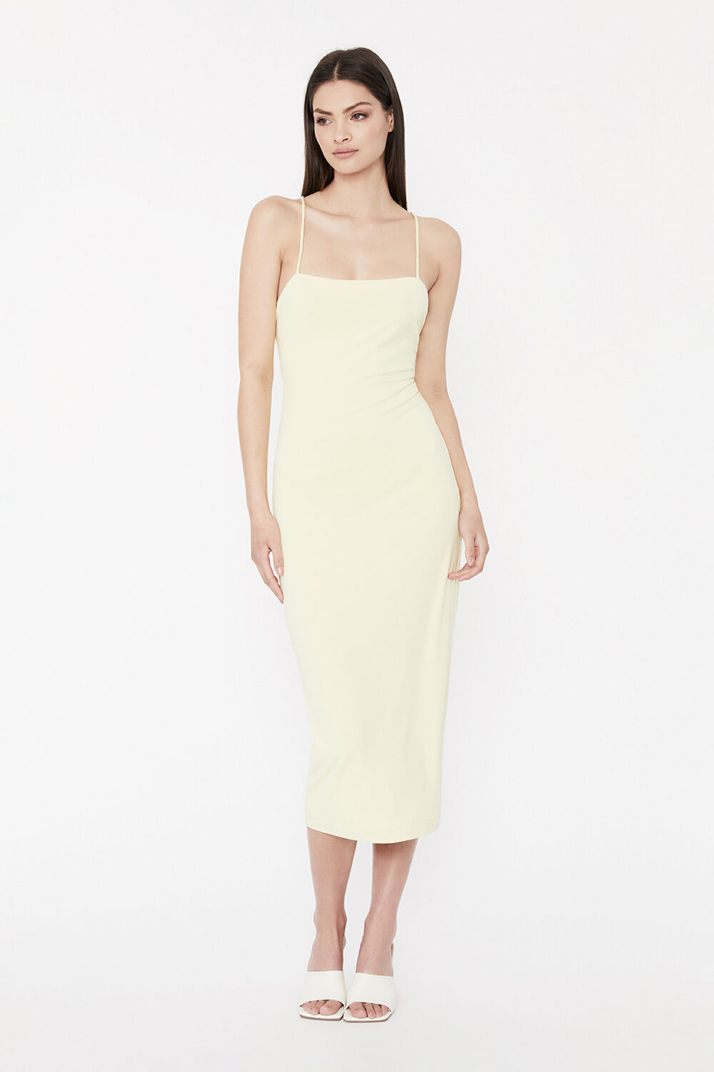 MADISON MIDI DRESS in colour TENDER YELLOW