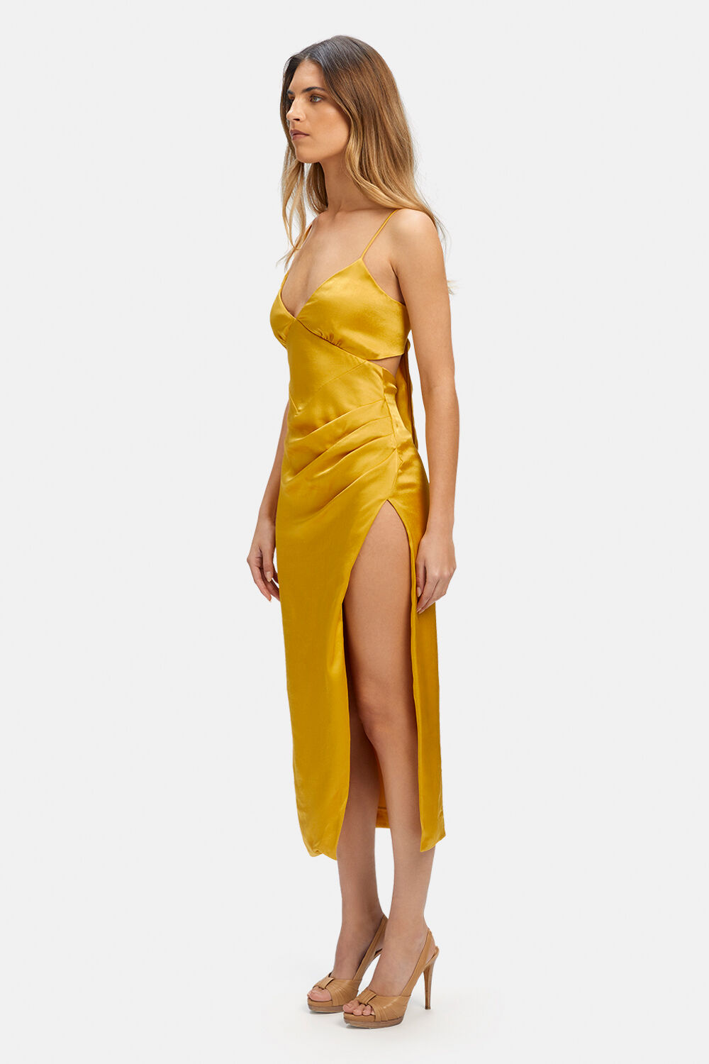SEKA MIDI DRESS in colour MINERAL YELLOW