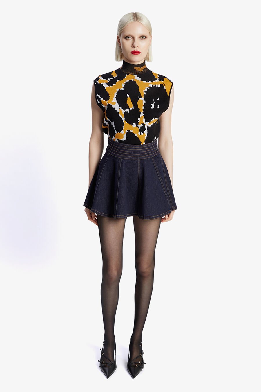 ARUBA DENIM MINI SKIRT in colour DARK