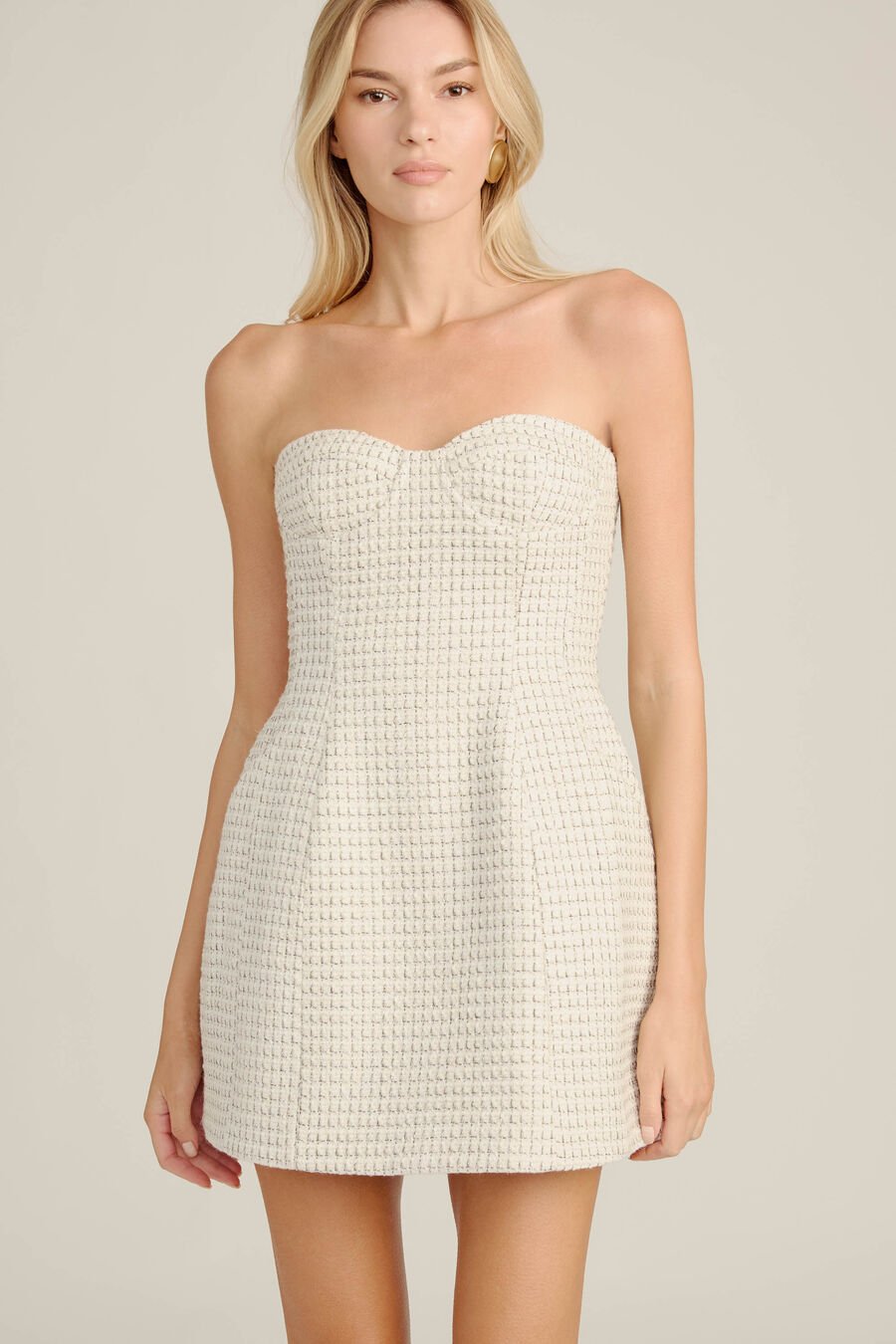 FLORINE BOUCLE MINI DRESS in colour Ivory
