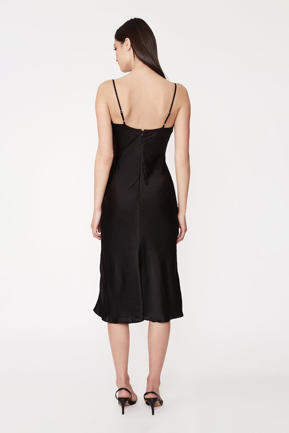 EMERIE SLIP DRESS in colour CAVIAR