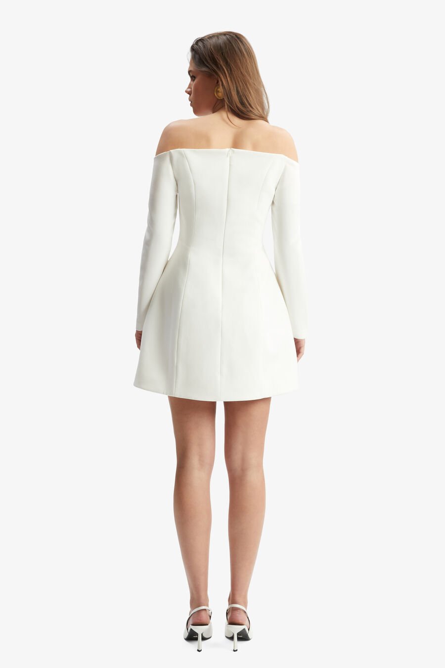 NADENE HOURGLASS MINI DRESS in colour Orchid White