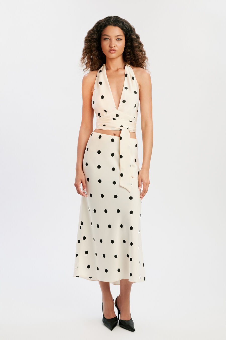 Phoebe Satin Midi Skirt