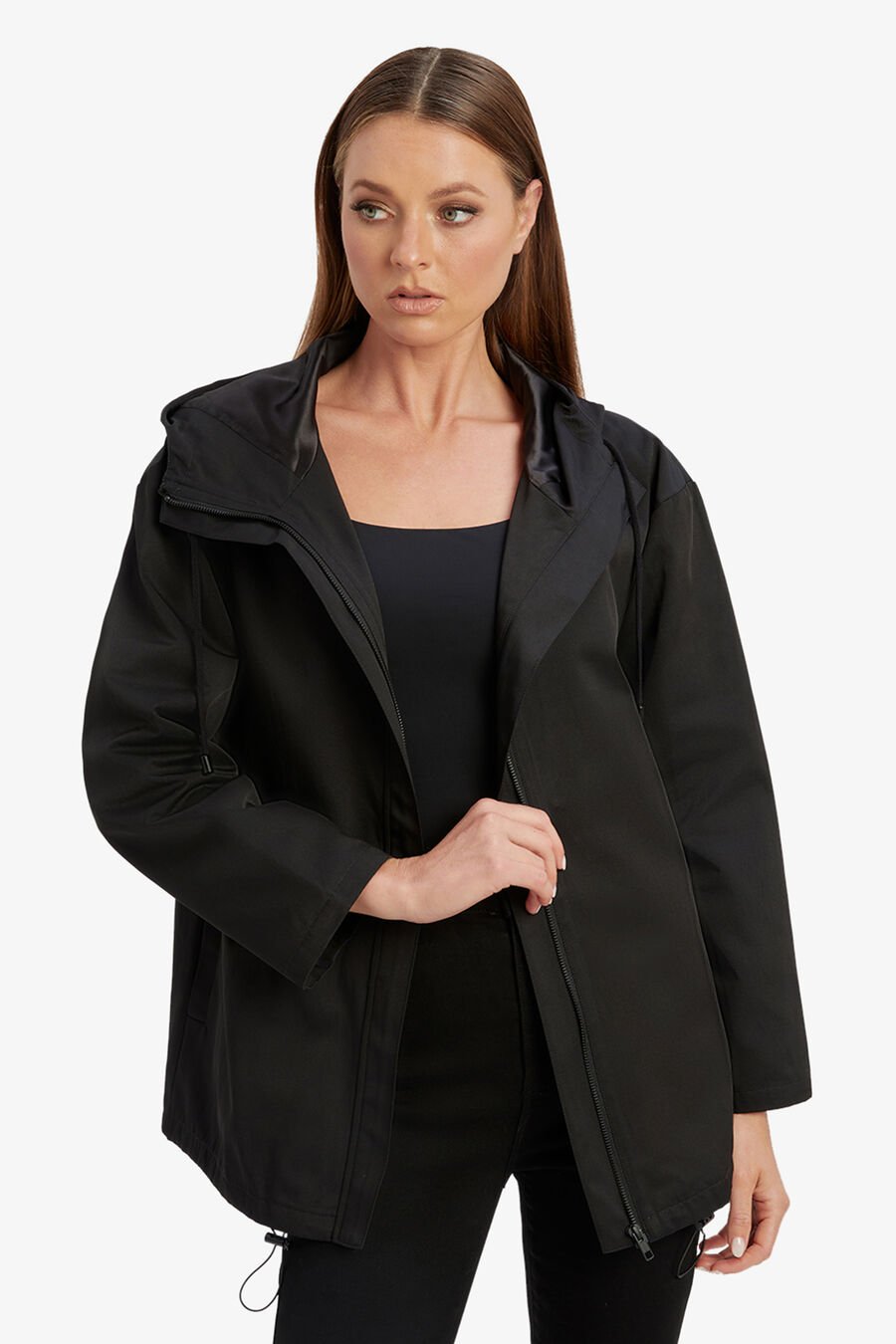 ASTORA HOODED JACKET in colour BLACK