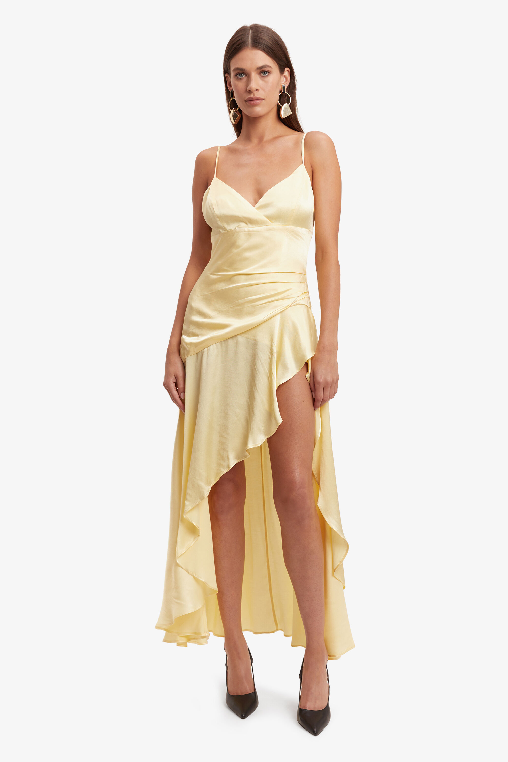 yellow bardot dress Nevelle Hourglass Halter In Canary Long%20Sleeve%20Draped%20Bardot%20Lace%20Maxi%20Dress%20Yellow%0D%0ADESIGN%3A%0D%0A%0D%0AColor%3A%20Yellow%0D%0AOff%20the%20shoulder%20design%0D%0ALong%20sleeves%0D%0AA Bardot Capri Diamonte Slip Dress