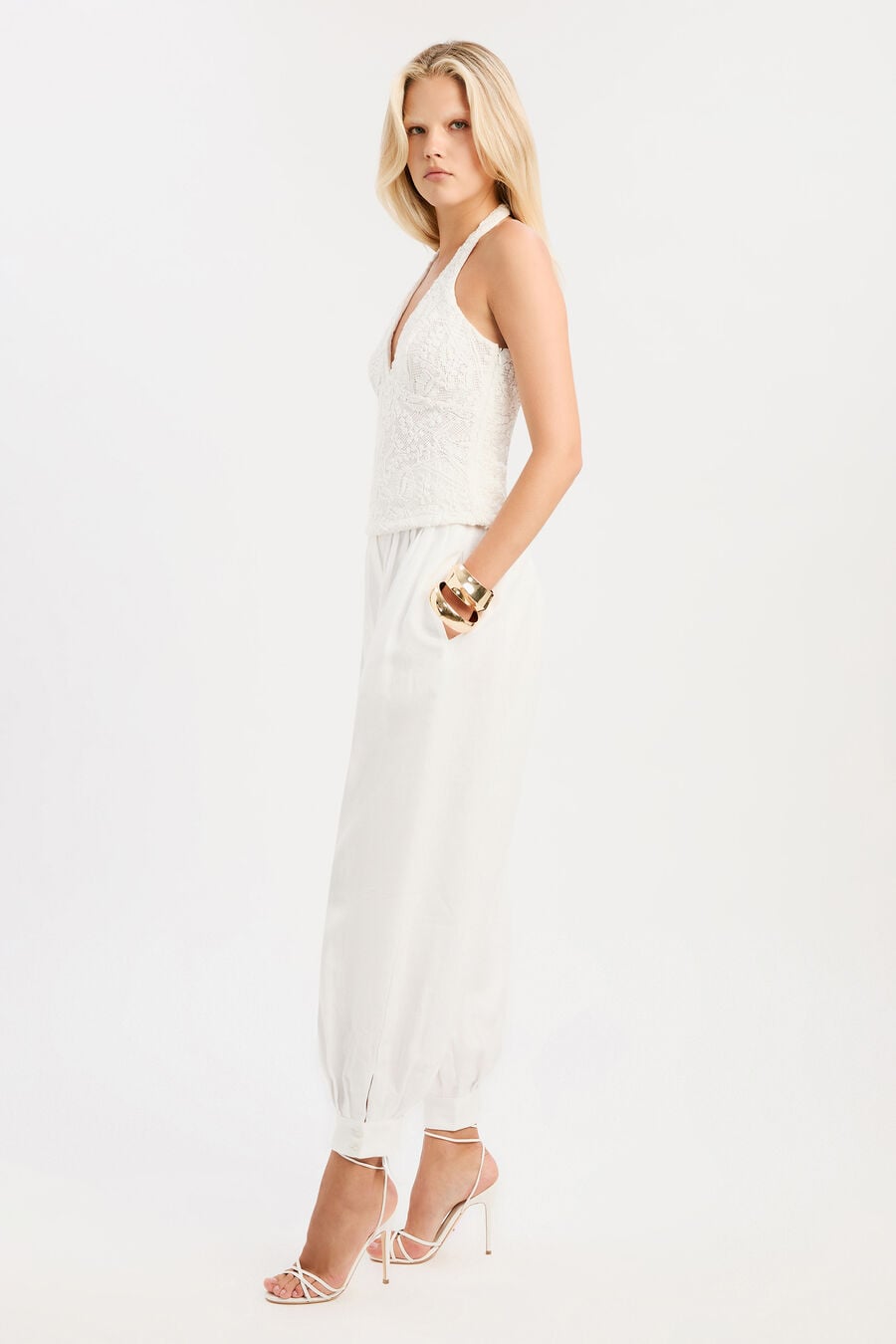 Paola Crochet Lace Halter Top
