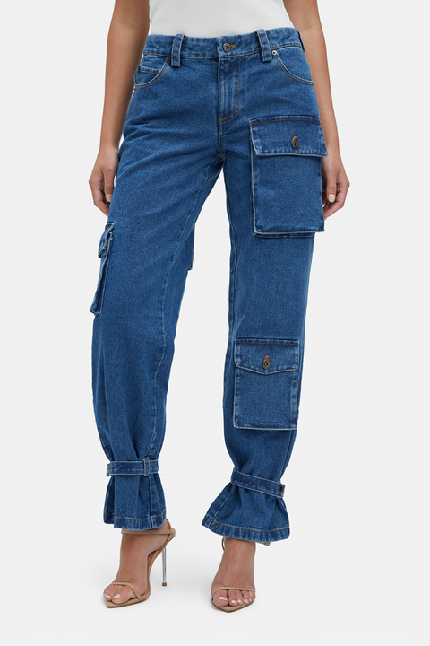 DENIM CARGO PANT in colour CITADEL