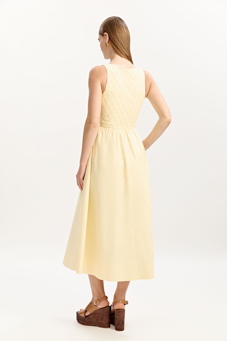 Bryony Lace Poplin Midi Dress