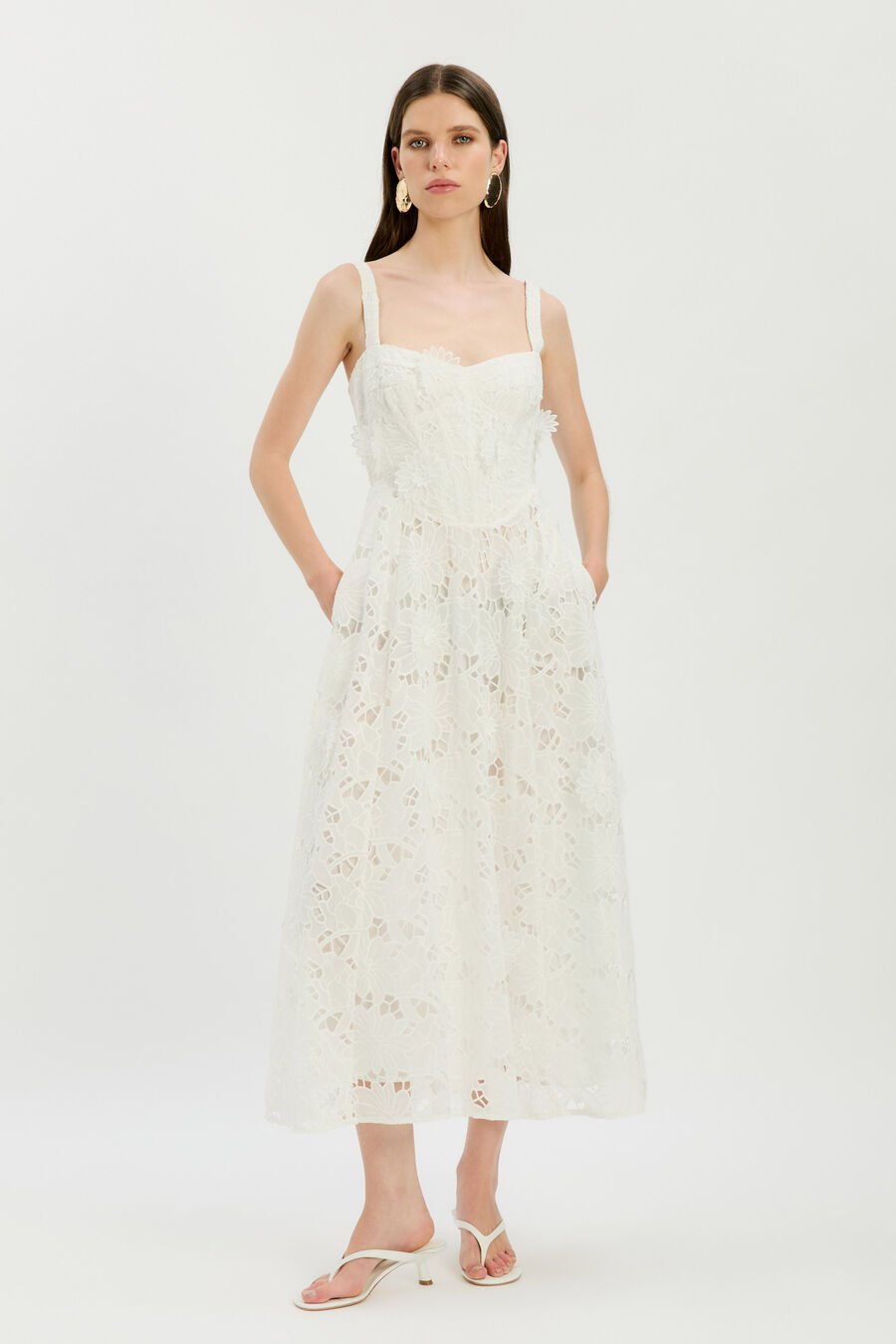 Adaline Broderie Midi Dress