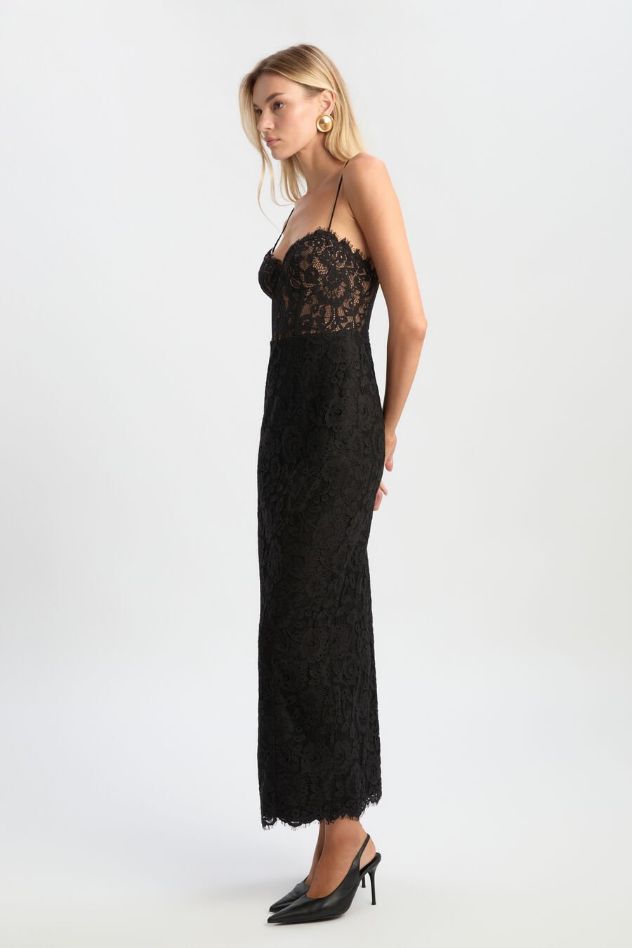 Blaine Lace Bustier Midi Dress