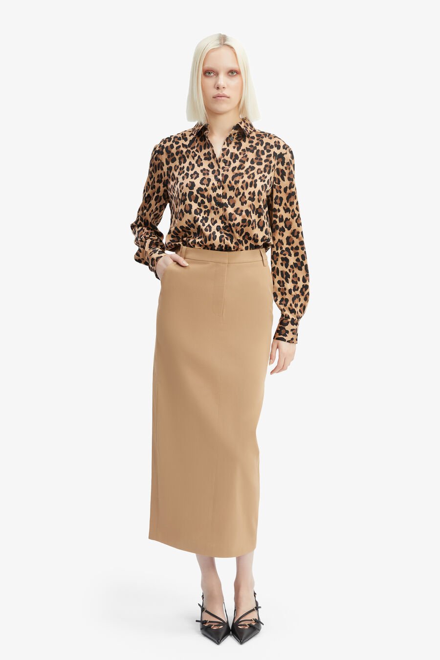 CLASSIC COLLAR PRINTED SHIRT in colour LEOPARD