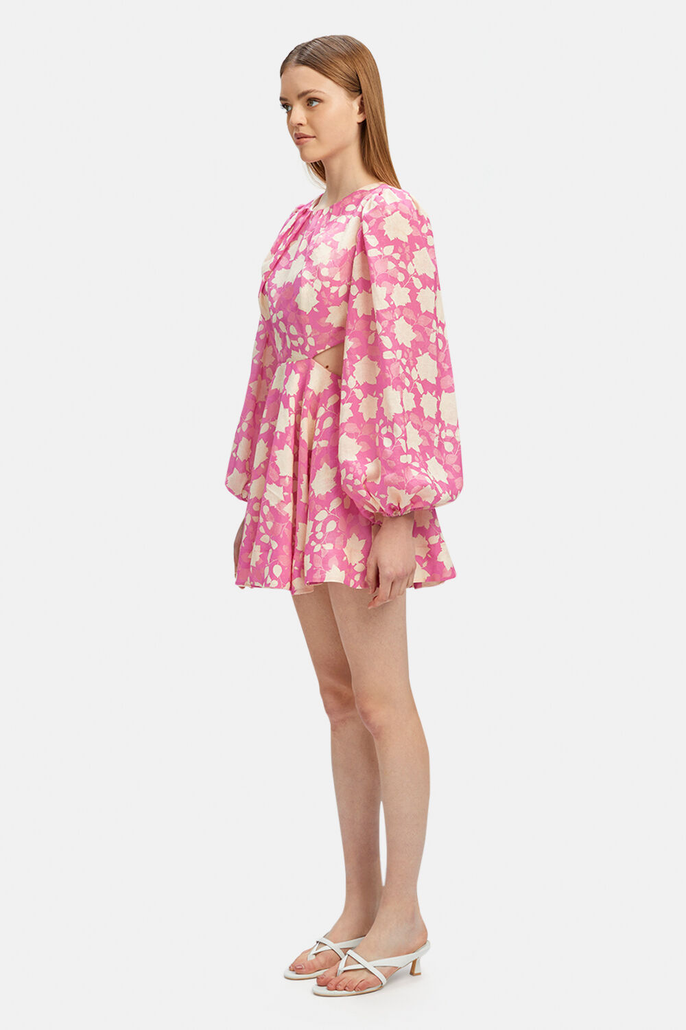 NADA FLORAL MINI DRESS in colour HOT PINK
