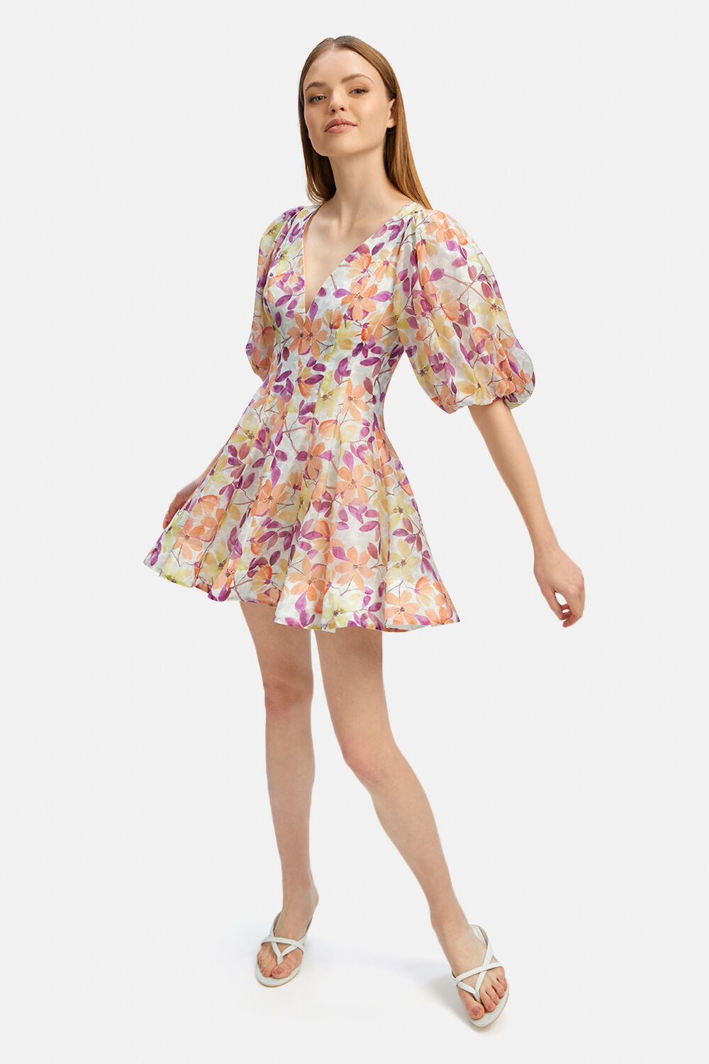 FLEUR MINI DRESS in colour JET BLACK