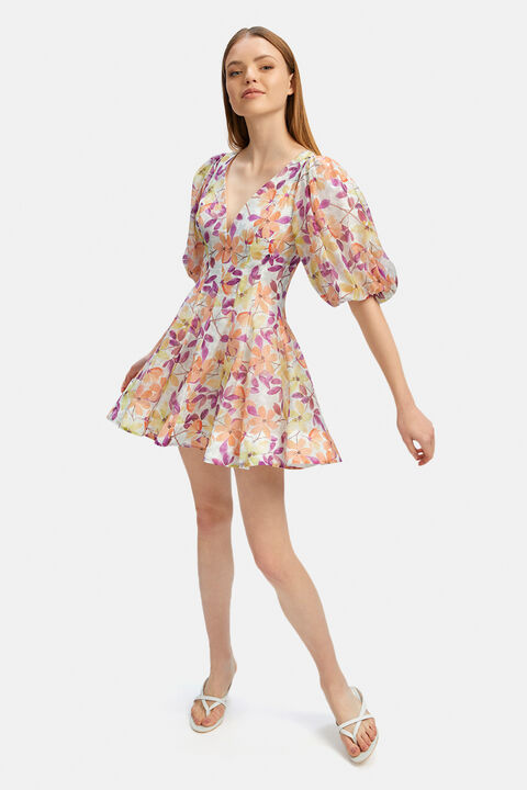 FLEUR MINI DRESS in colour JET BLACK