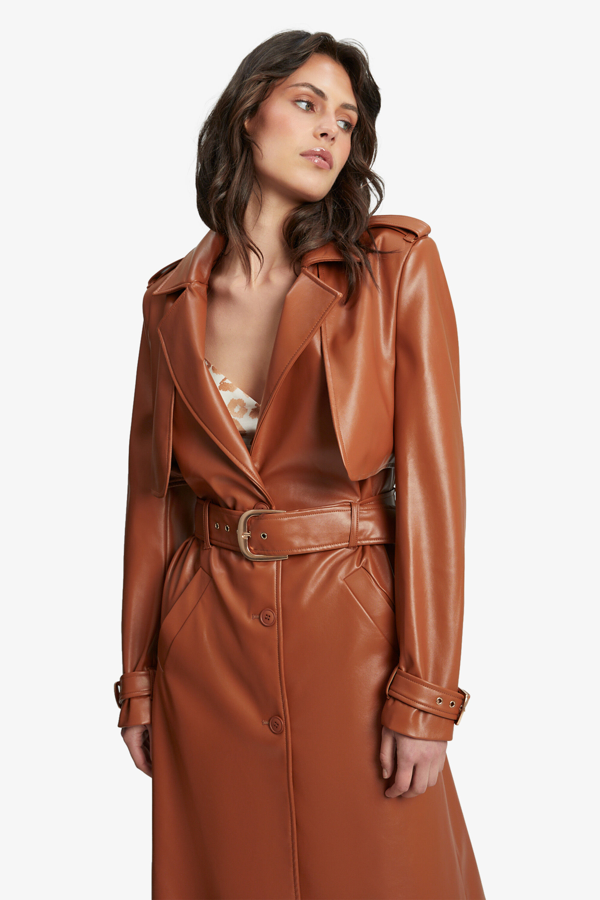 Tan leather trench coat new arrivals