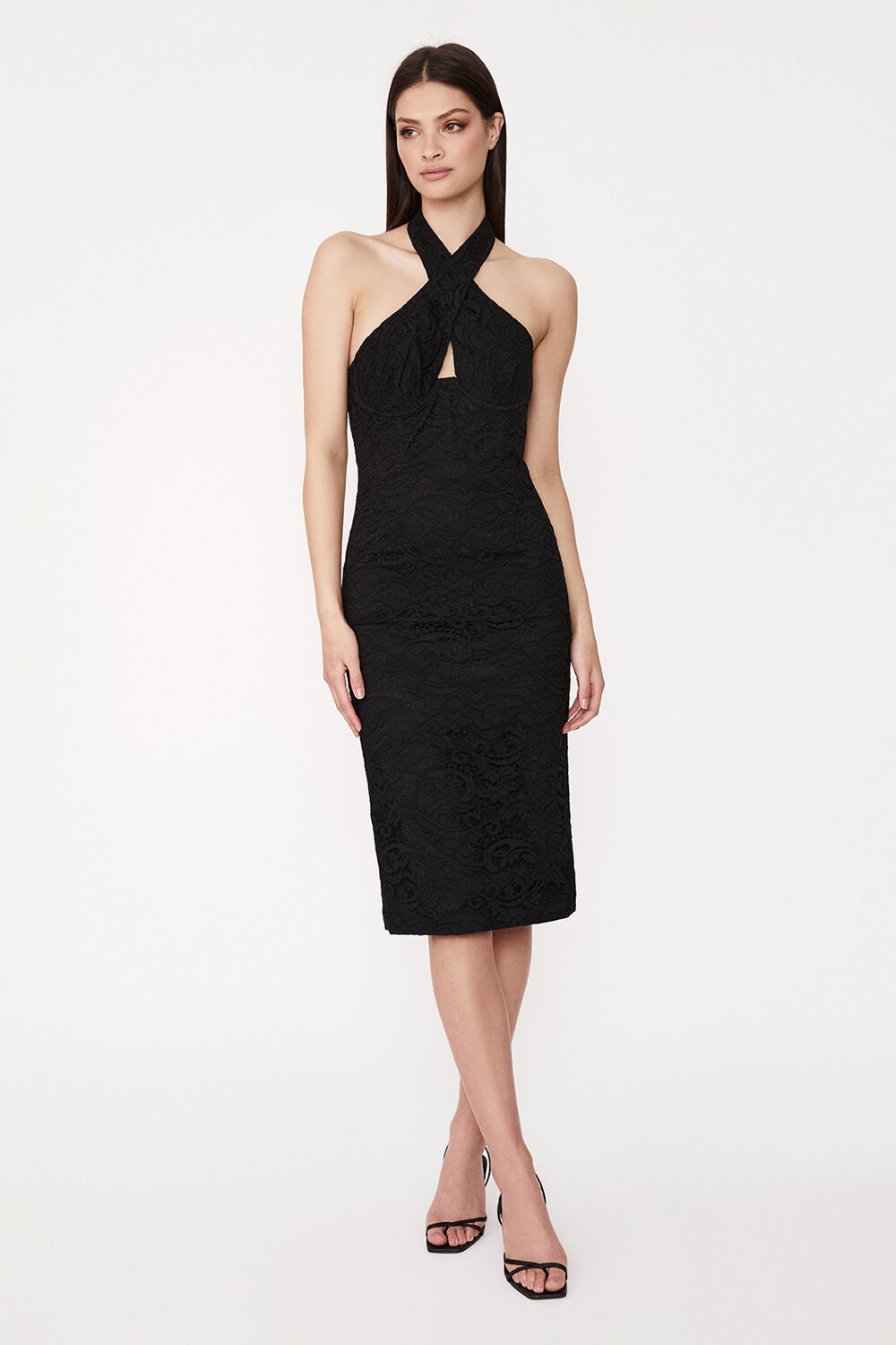 RIVIERA CORSET DRESS in colour CAVIAR