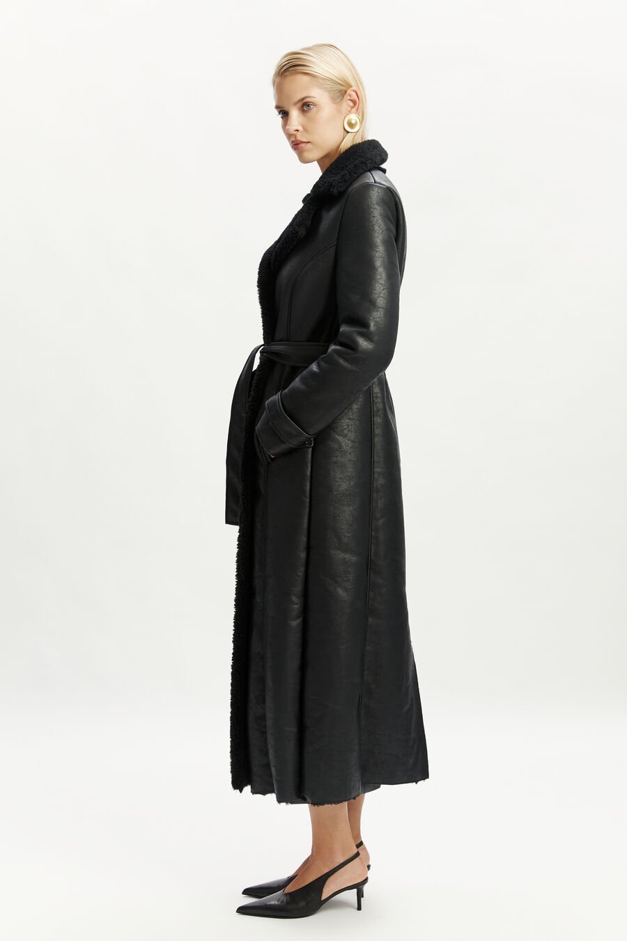 Vegan Leather Shirling Coat